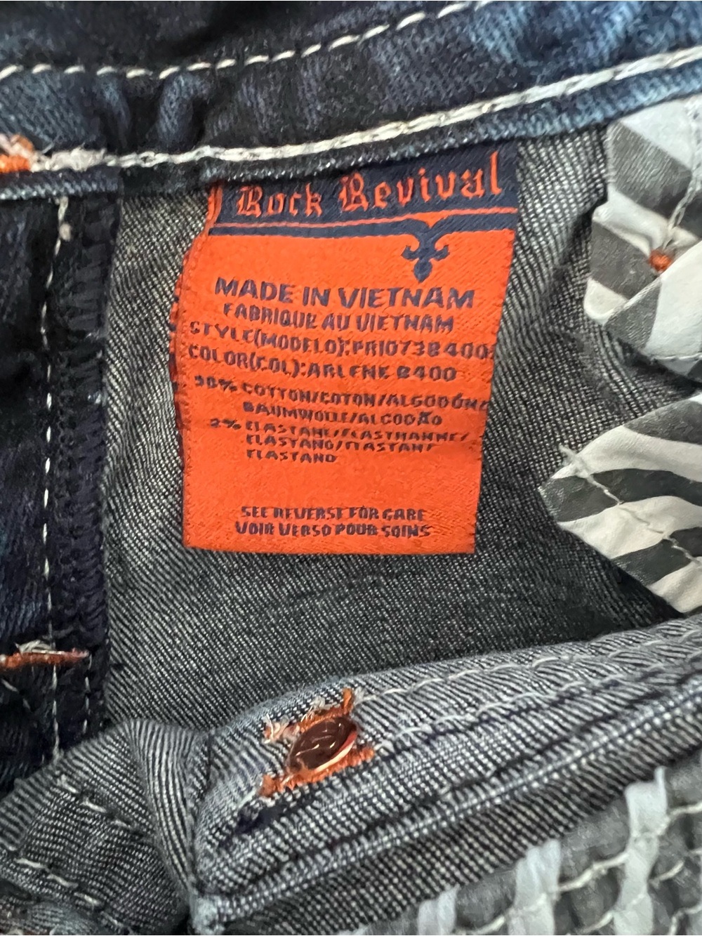 Rock Revival Women’s Arlene Blue Boot Cut Jeans Medium Wash Size 28 - Picture 16 of 16